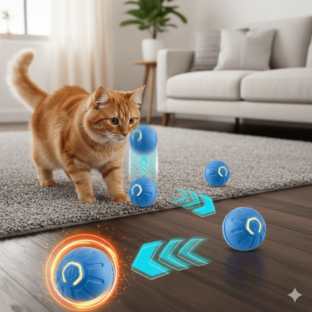 Automatyczna interaktywna piłka skacząca dla zwierzaków 🐾